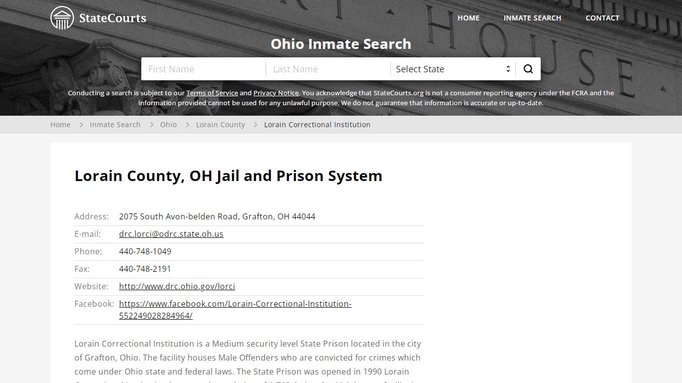 Lorain Correctional Institution Inmate Records Search ...